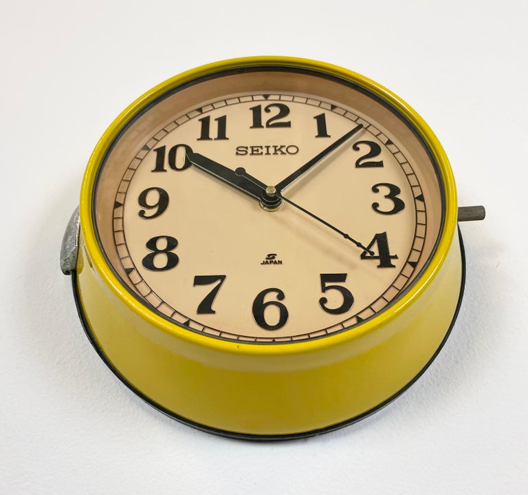Vintage Yellow Seiko Navy Wall Clock, 1970s at 1stDibs | seiko
