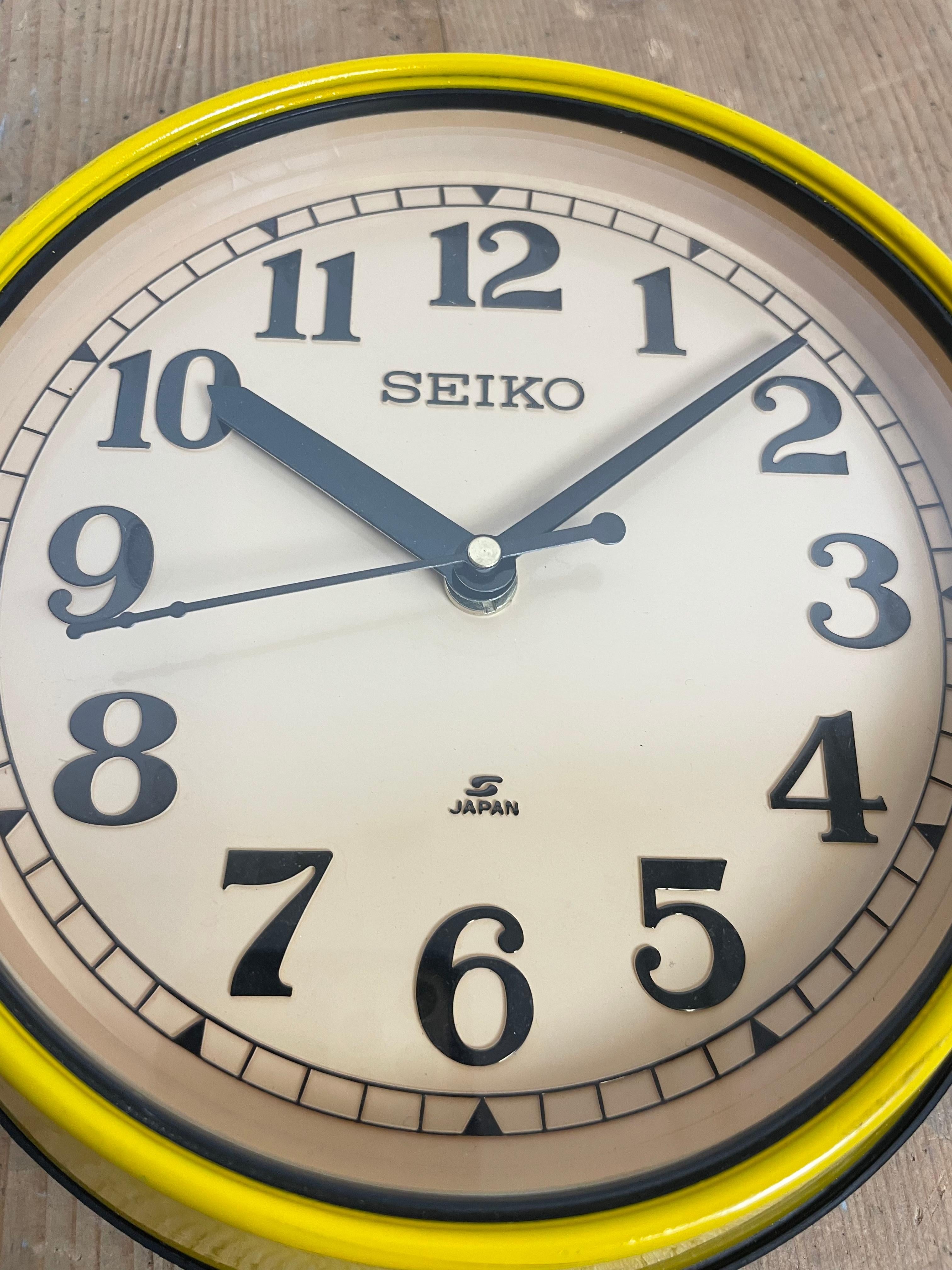 Vintage Yellow Seiko Navy Wall Clock, 1980s 12