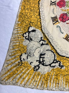 Vintage Yellow Silk and Sequin Scarf