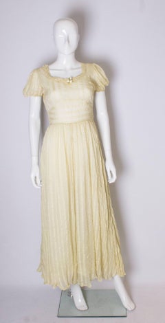 Vintage Yellow Silk Gown