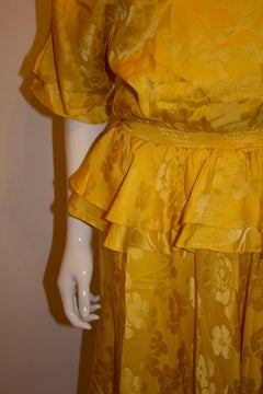 VIntage Yellow  Silk Pallant Dress