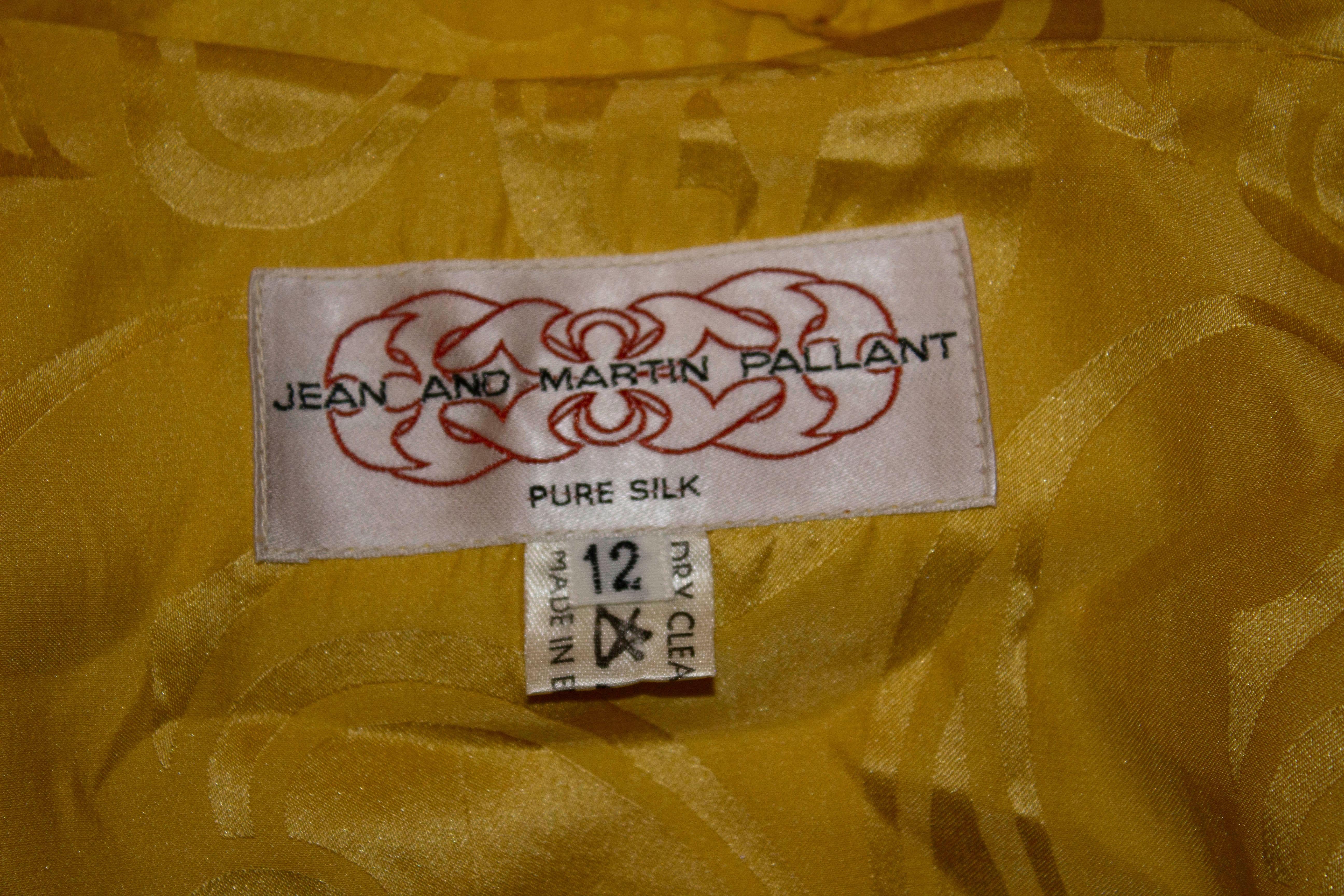 VIntage Yellow  Silk Pallant Dress  For Sale 1