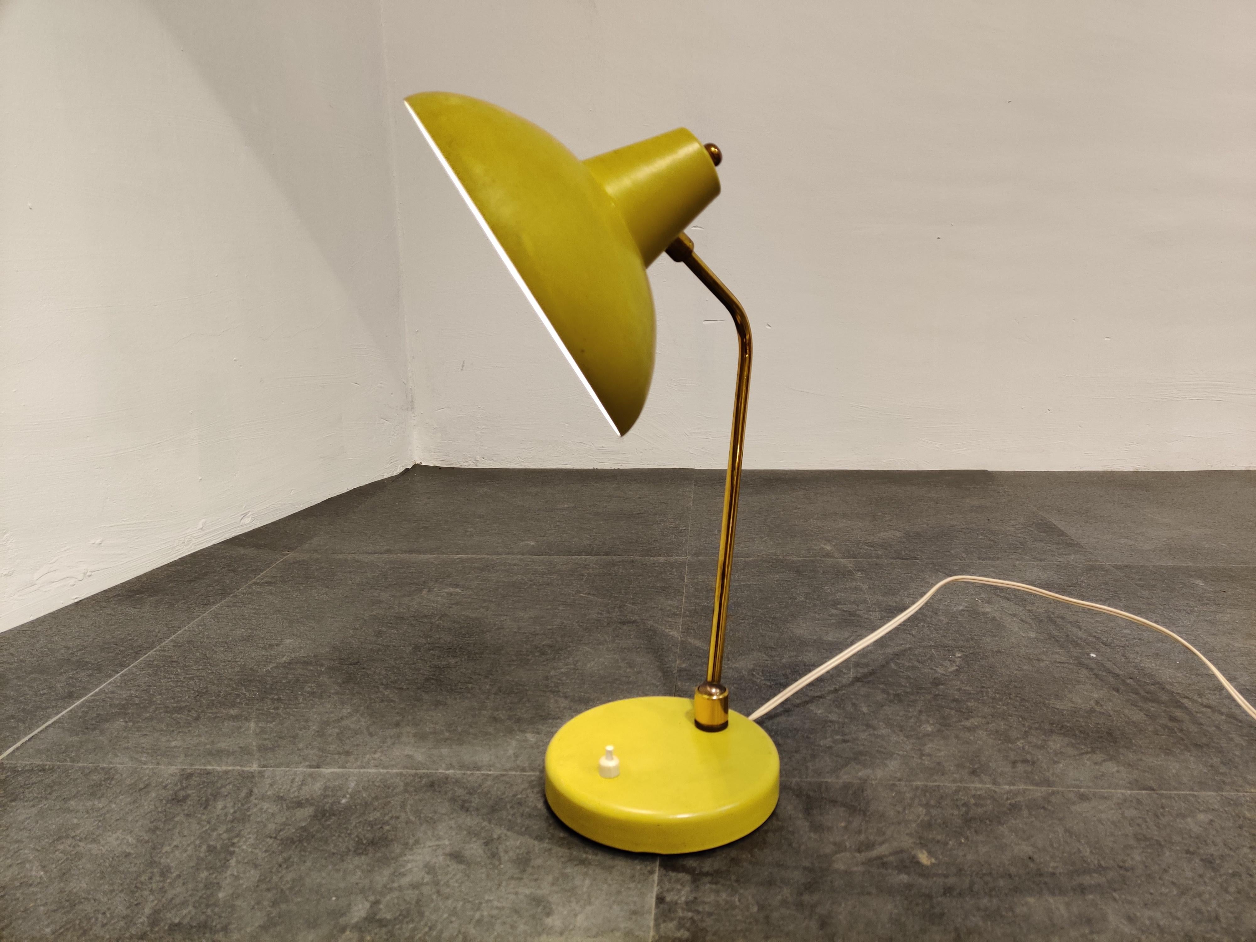 Vintage Yellow Table Lamp, 1950s 2