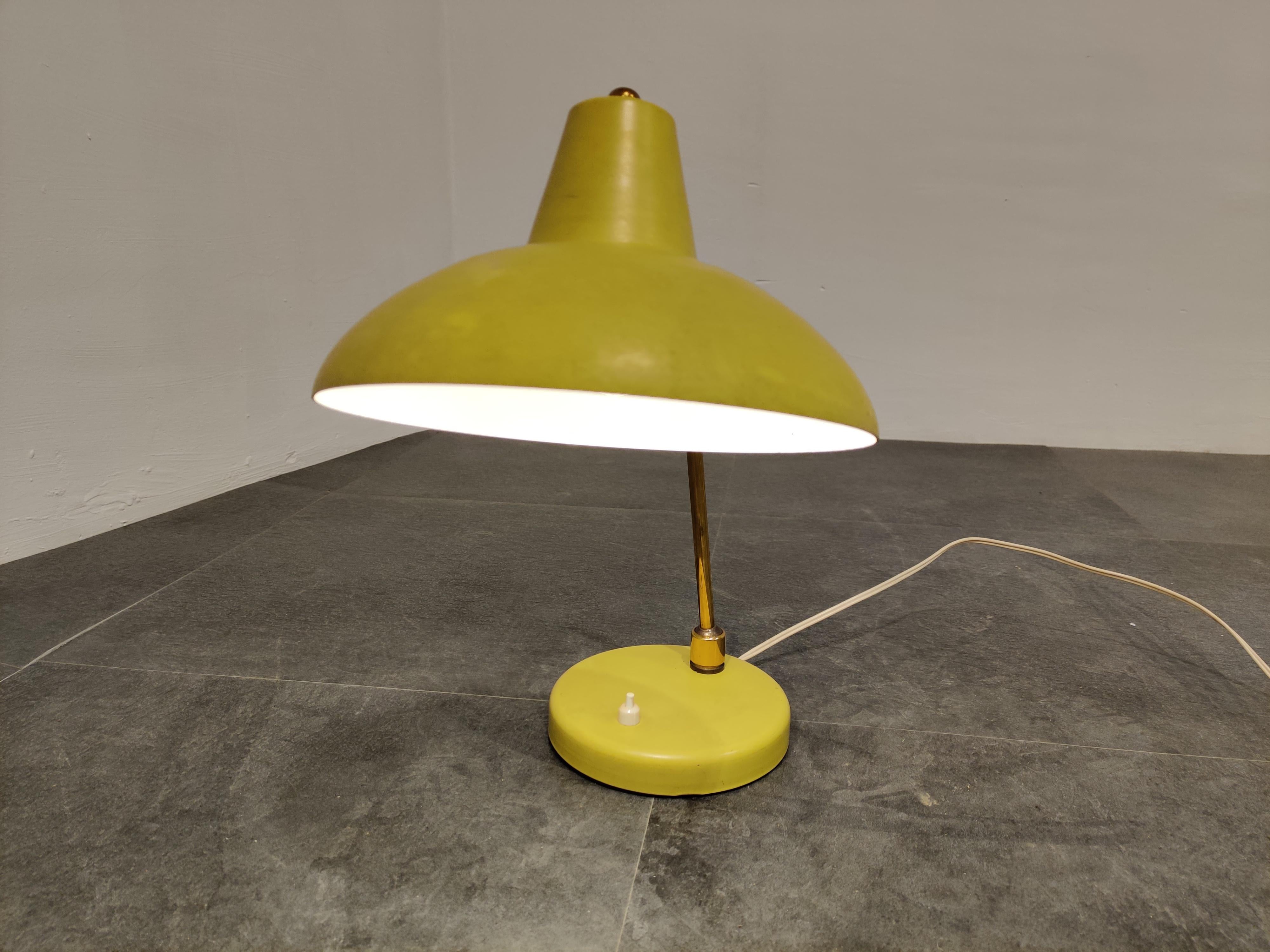 Vintage Yellow Table Lamp, 1950s 3