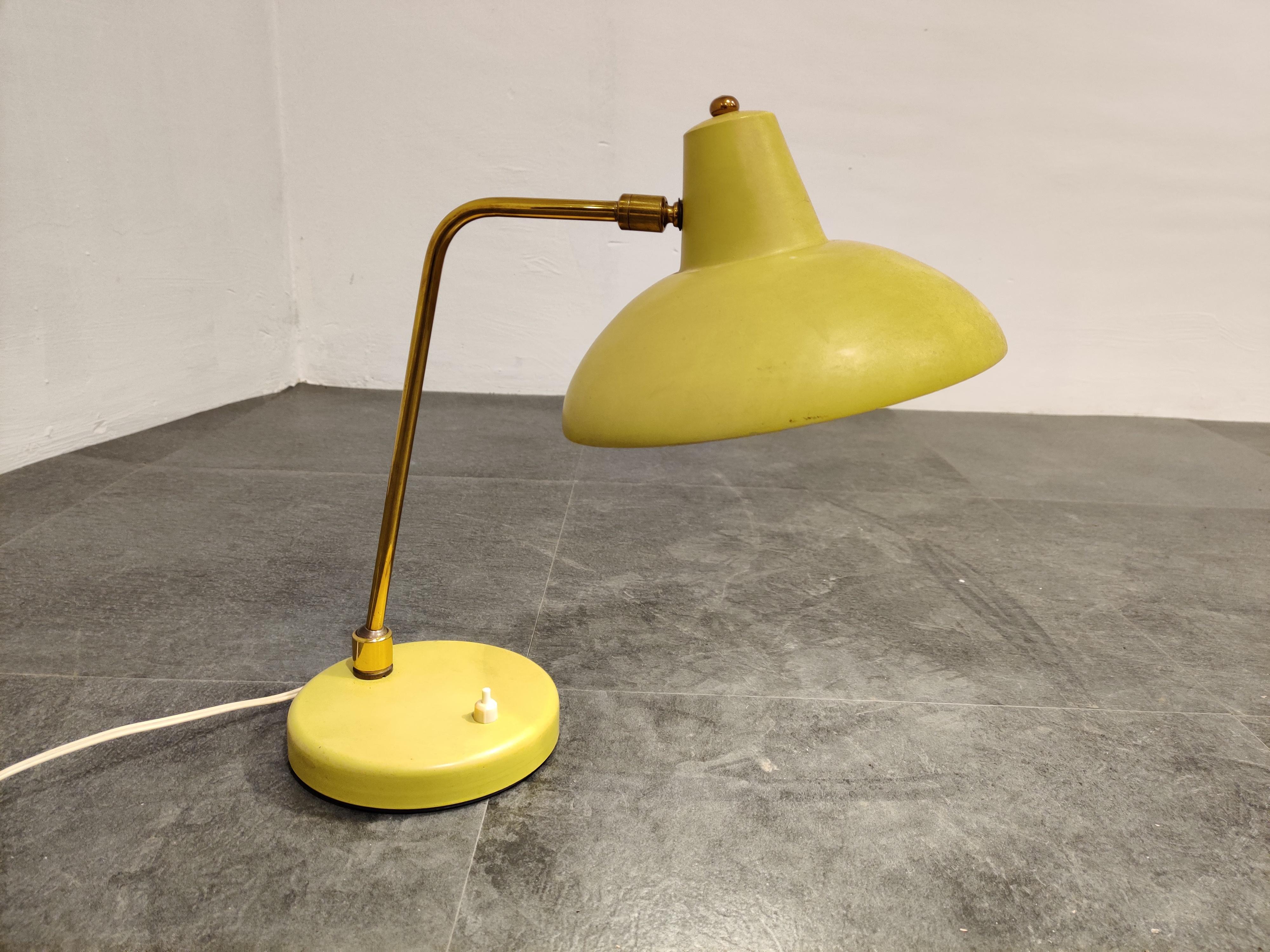 Vintage Yellow Table Lamp, 1950s 4