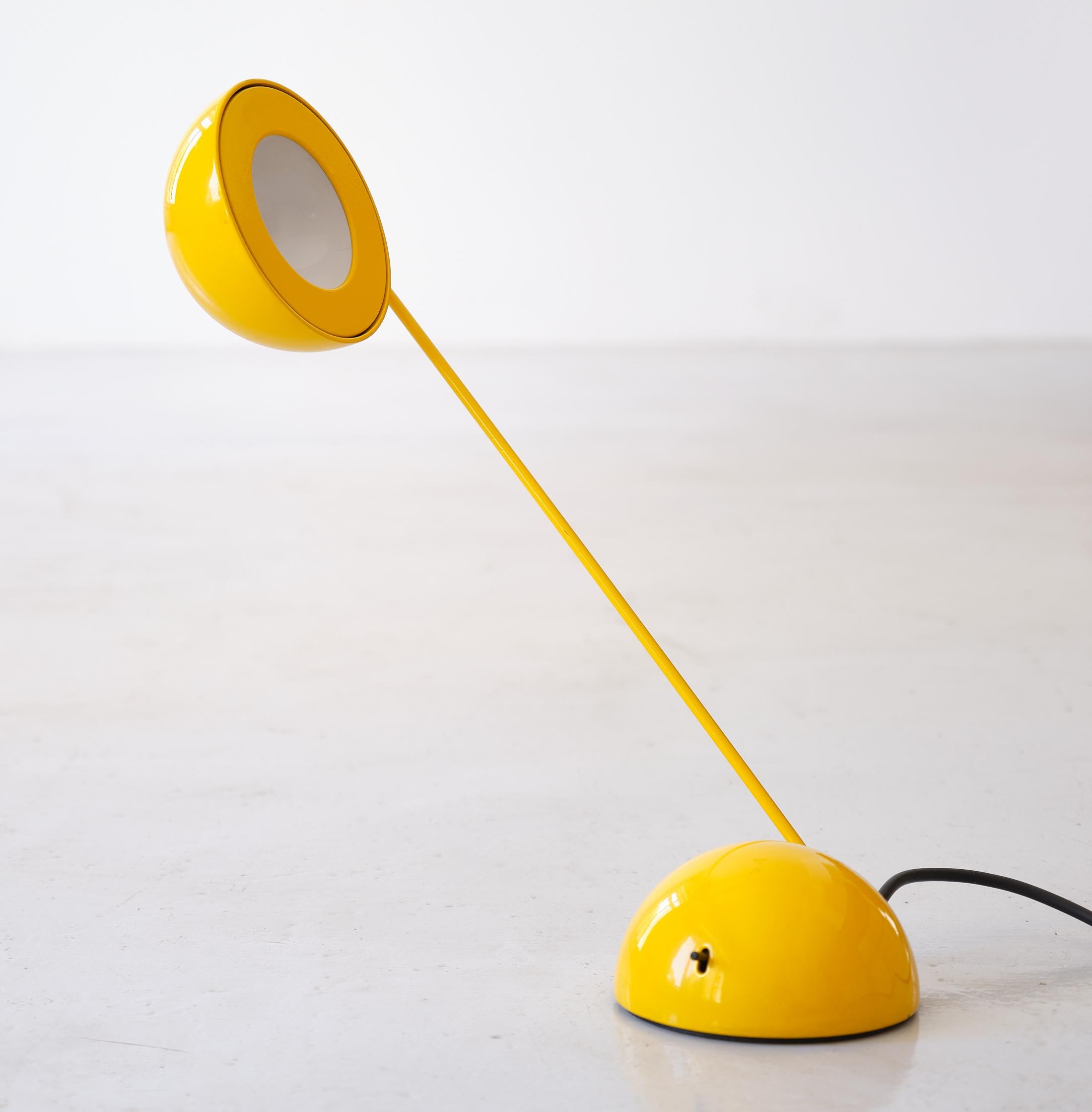 Mid-Century Modern Lampe de bureau jaune vintage par Barbieri Marianelli pour Tronconi en vente