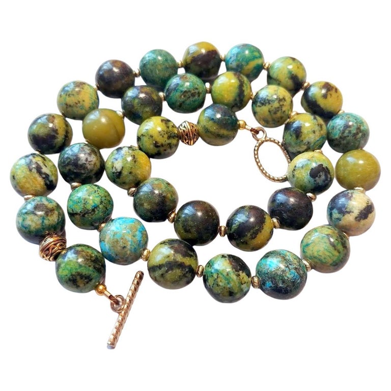 Vintage Yellow Turquoise Necklace For Sale at 1stDibs