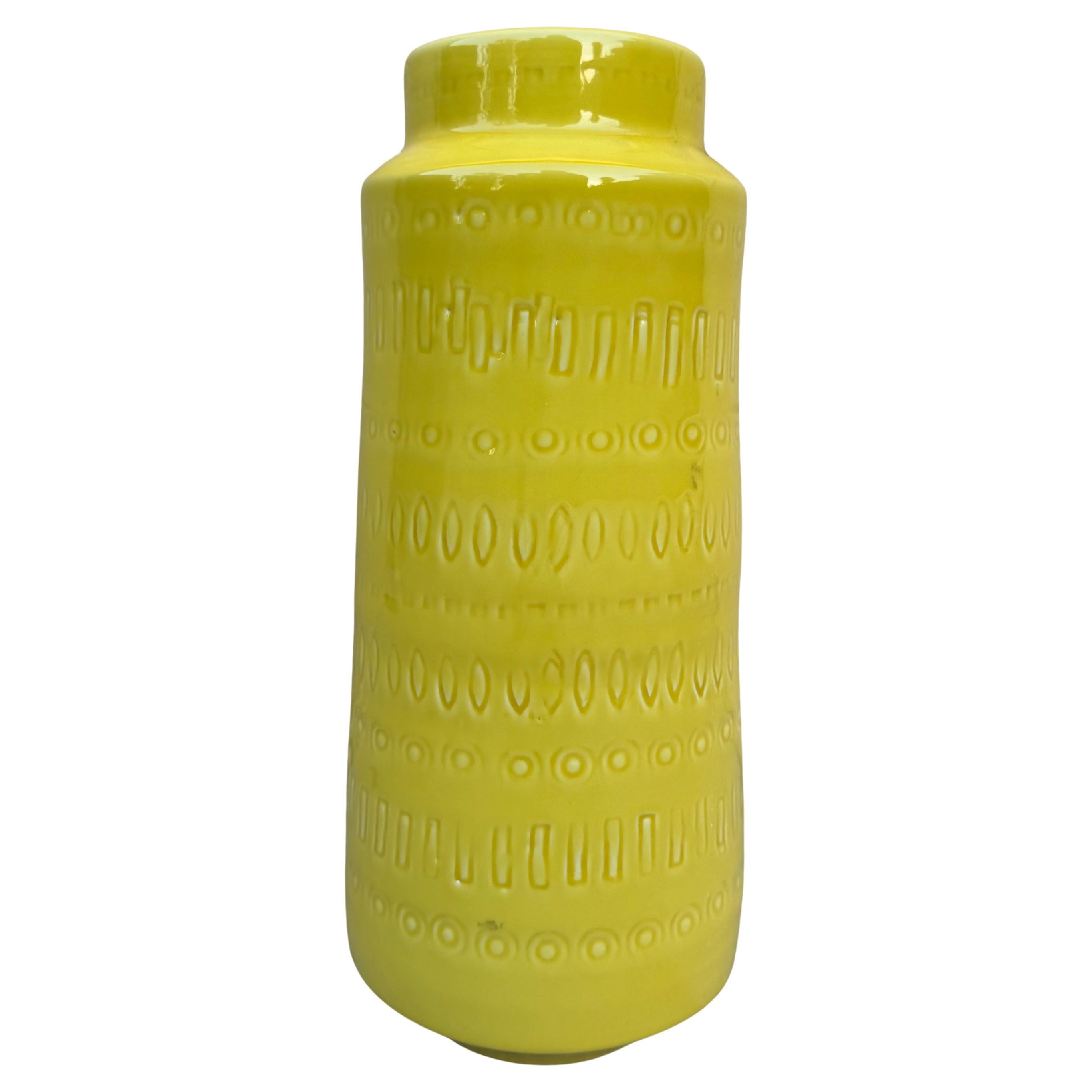 Vintage Yellow Vase, Made In Italy By Ceramiche Tadinate