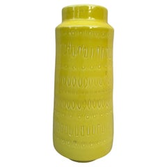 Jarrón Amarillo Vintage, Fabricado En Italia Por Ceramiche Tadinate