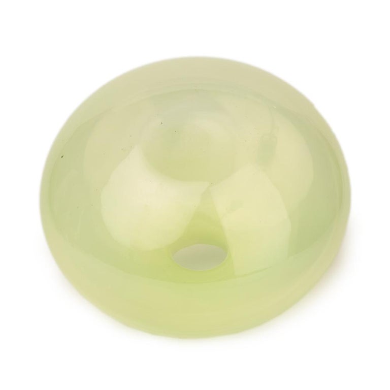 Vintage Yellow Vaseline Art Glass Vase, 20th Century For Sale at