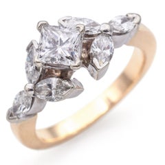 Vintage Yellow & White Gold 1.42tcw Diamond Ring