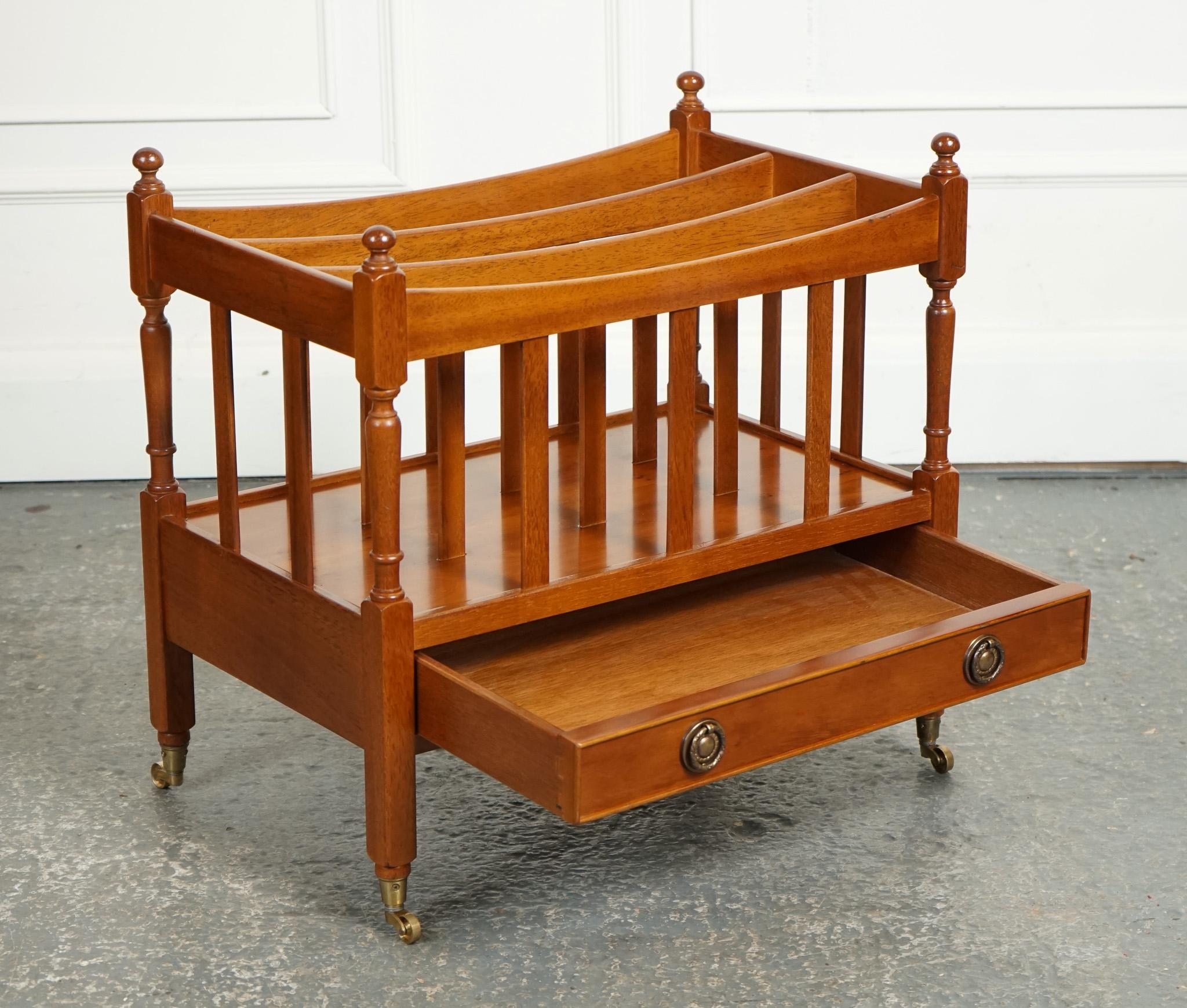 

We are delighted to offer for sale this Lovely Vintage Yew Wood Canterbury Newspaper Rack.

 Typically features a classic design with a slatted construction to hold newspapers or magazines. The yew wood used in its construction gives it a rich and