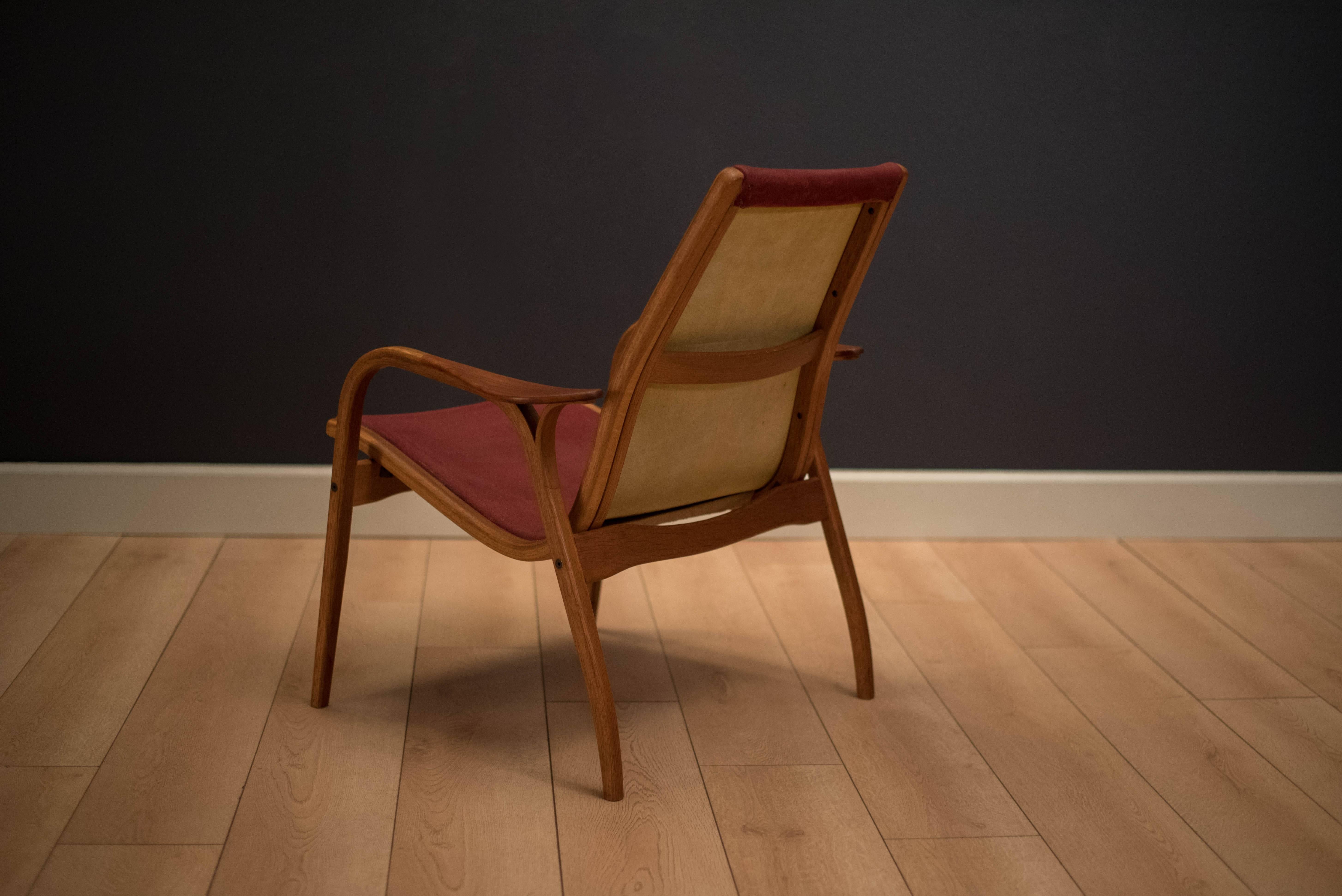 Suede Vintage Yngve Ekström Lamino Lounge Chair