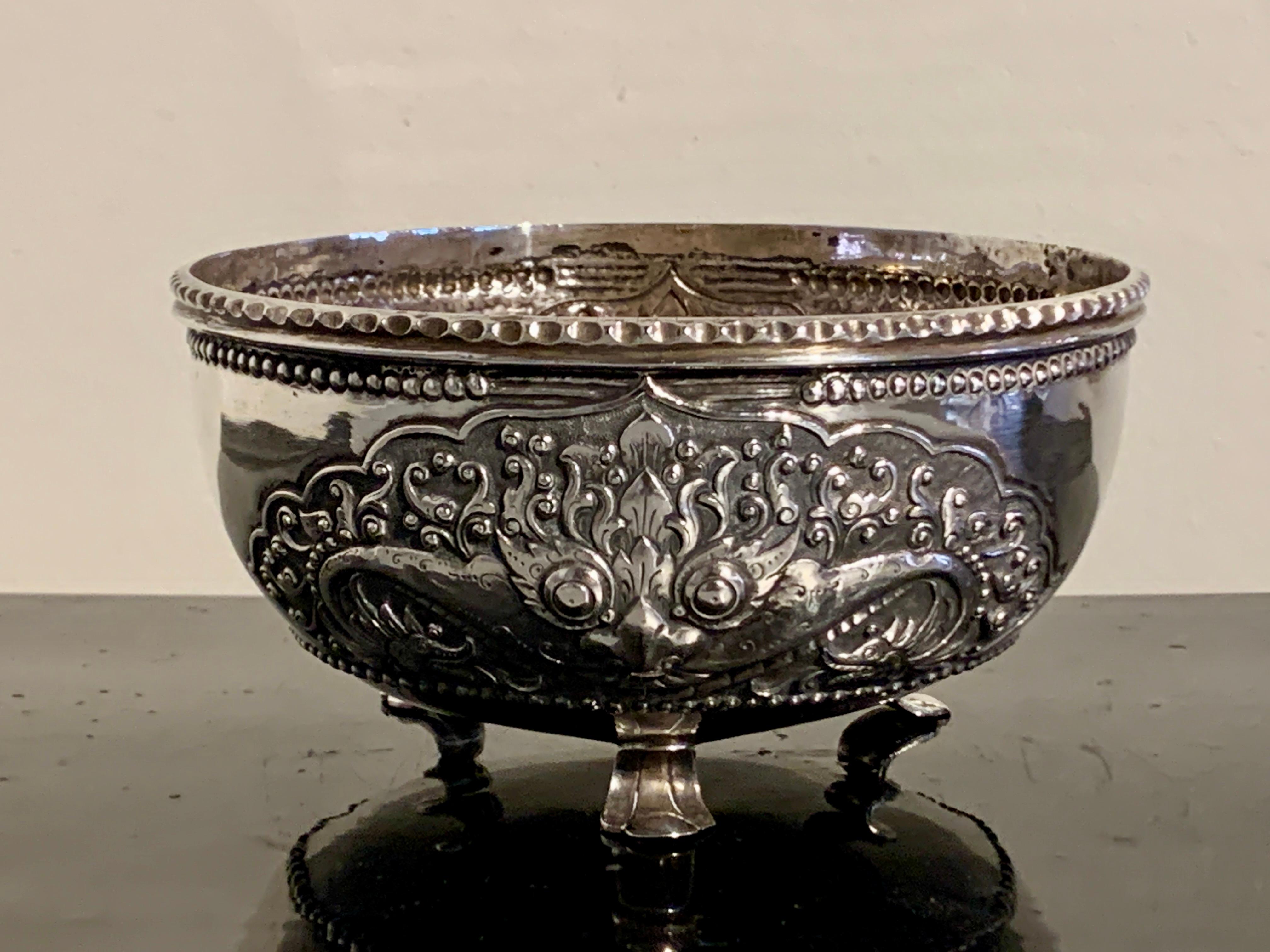 Vintage Yogya Silver Kala Bowl by Tom's Silver, circa 1960's, Indonesia For Sale 6
