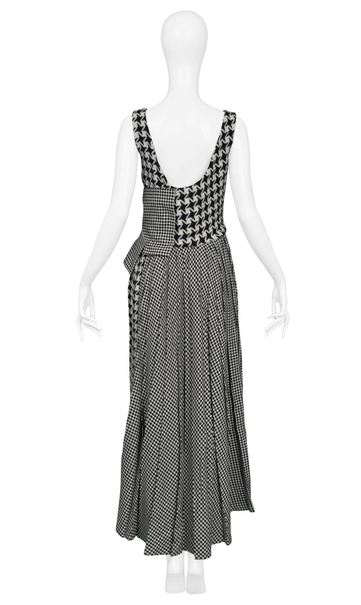 Vintage Yohji Yamamoto 2003 Houndstooth Wool Dress In Excellent Condition In Los Angeles, CA