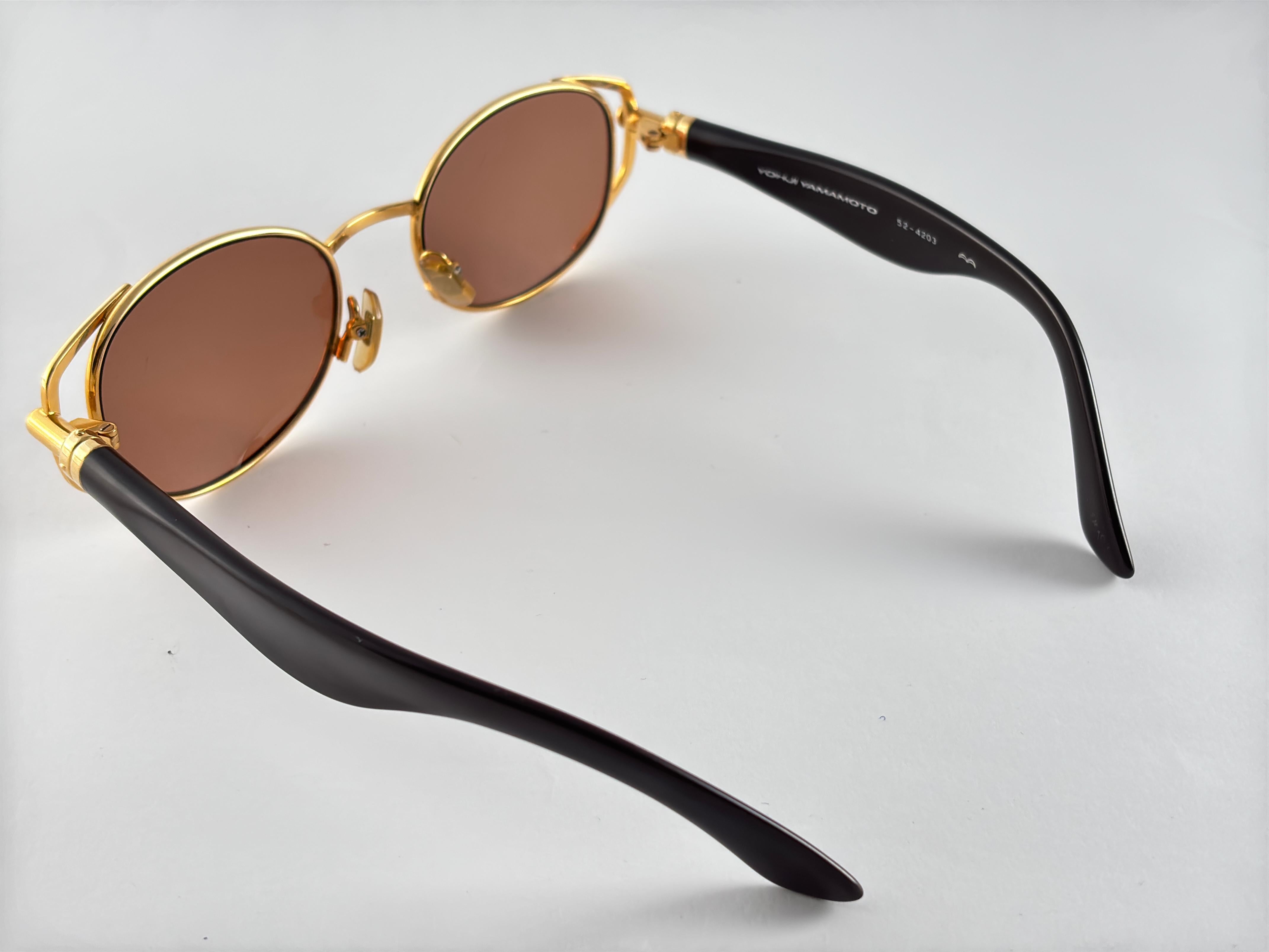 Brown Vintage Yohji Yamamoto 52 4203 1990's Made in Japan Sunglasses For Sale