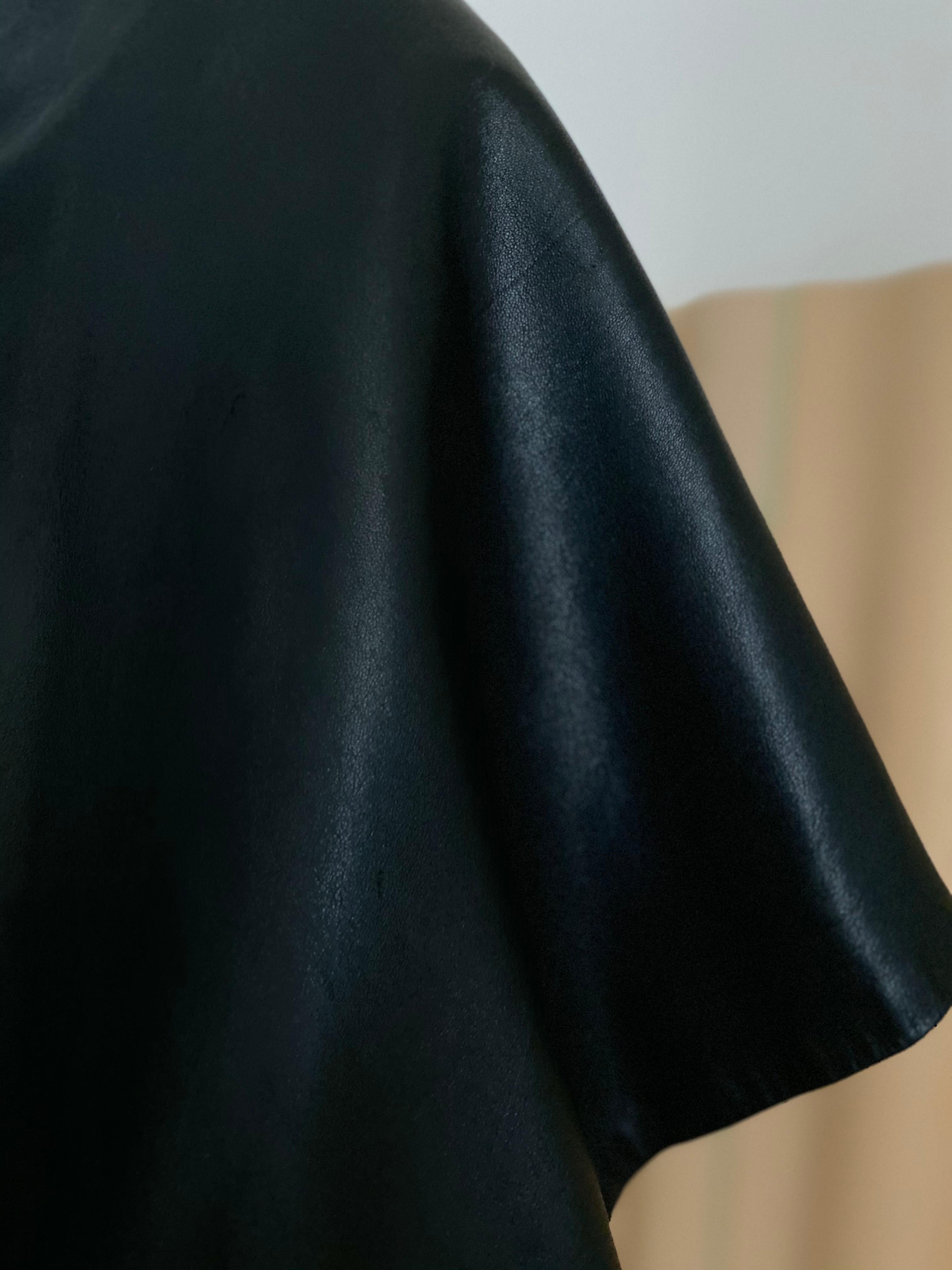 Vintage Yohji Yamamoto black wool coat dress with cape For Sale 6