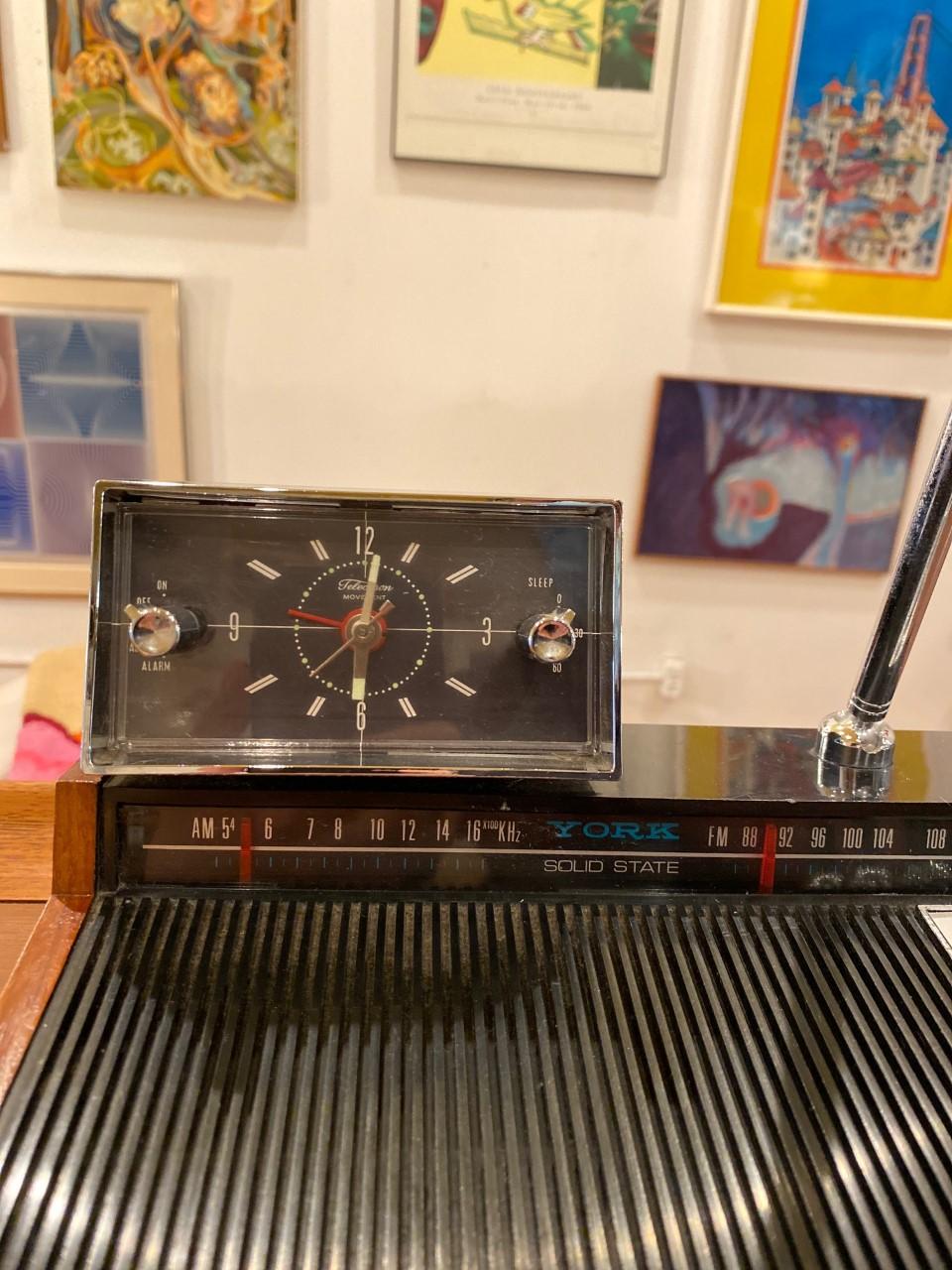 Plastic Vintage York Solid State Radio with Clock, Light and Speaker