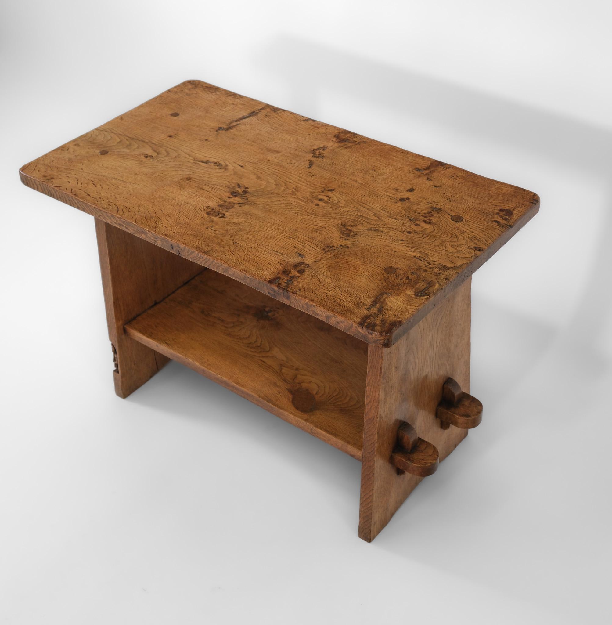 Vintage Yorkshire Adzed Oak Coffee Table By Gnomeman Circa 1960 For Sale 4