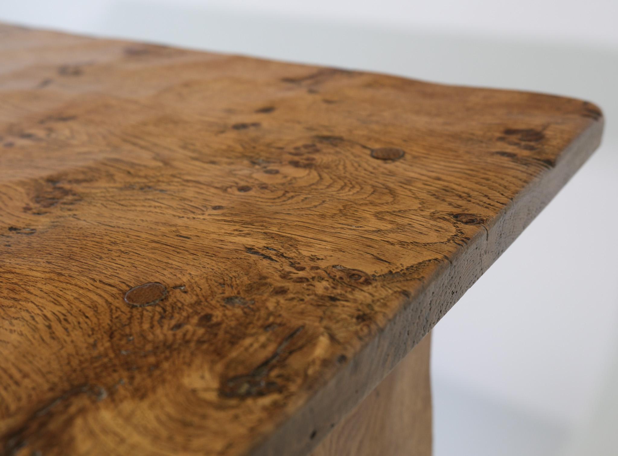 Vintage Yorkshire Adzed Oak Coffee Table By Gnomeman Circa 1960 For Sale 5