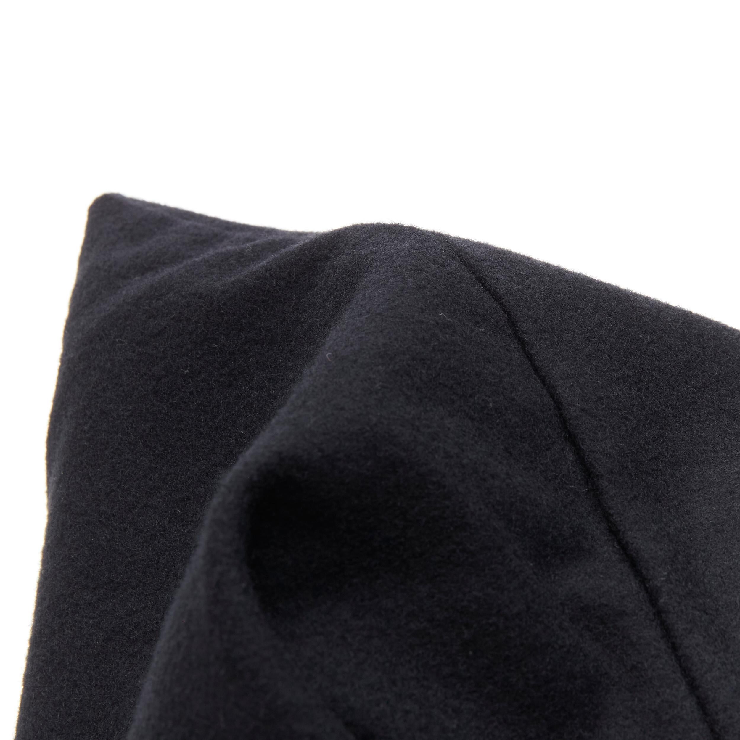 vintage Y's YOHJI YAMAMOTO black wool angular pointed witch Fedora hat In Excellent Condition In Hong Kong, NT