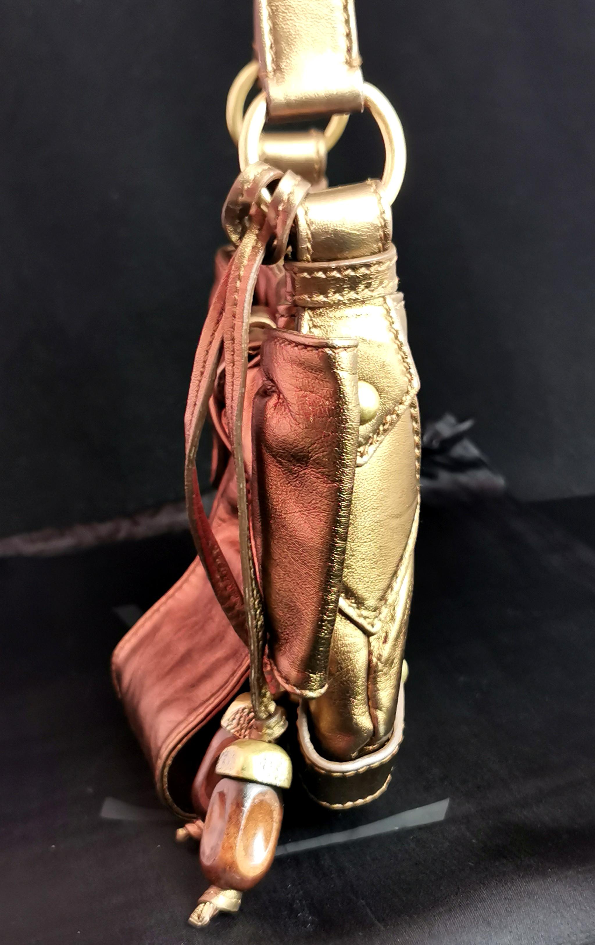 Vintage YSL bronze bow mini bag, leather, handbag 5