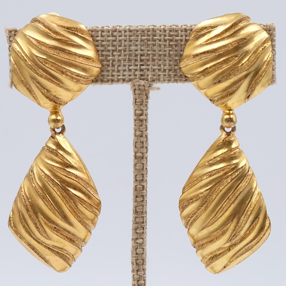 Women's or Men's Vintage YSL Geometry Clip-on Earrings 1980s
