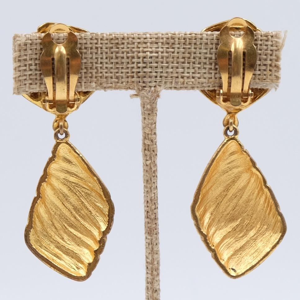 Vintage YSL Geometry Clip-on Earrings 1980s 1
