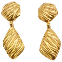 Vintage YSL Geometry Clip-on Earrings 1980s