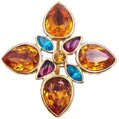 Used YSL Maltese cross Brooch Pendant