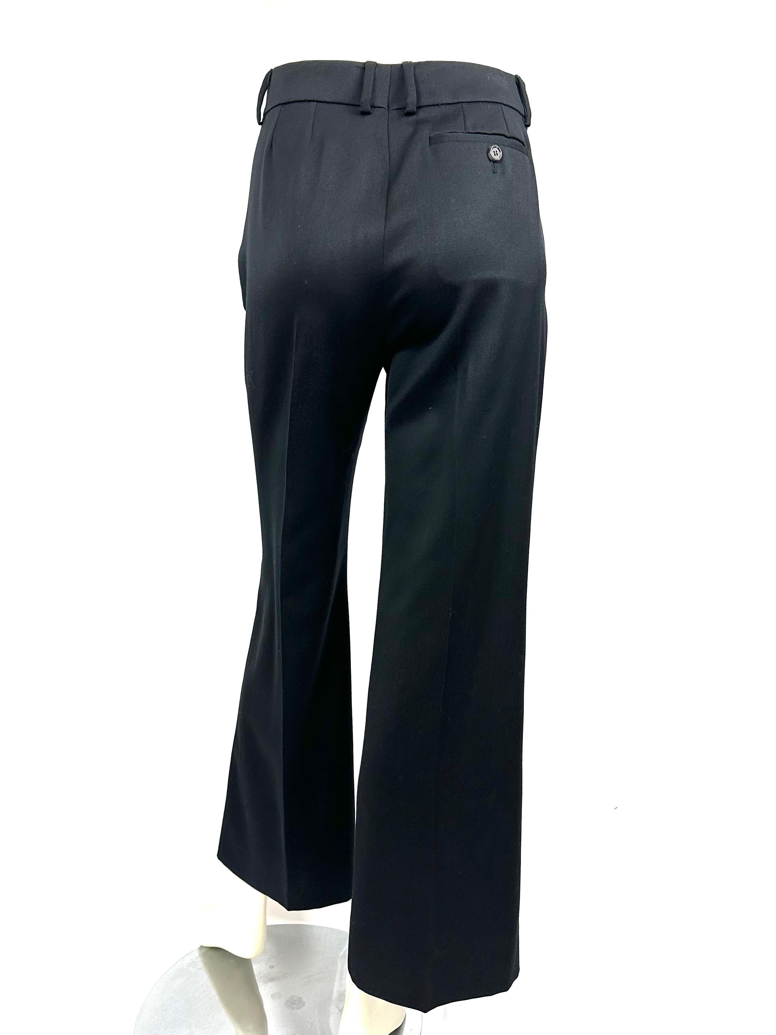 Women's Vintage Ysl pants by Tom Ford in black wool from FW2003 collection For Sale