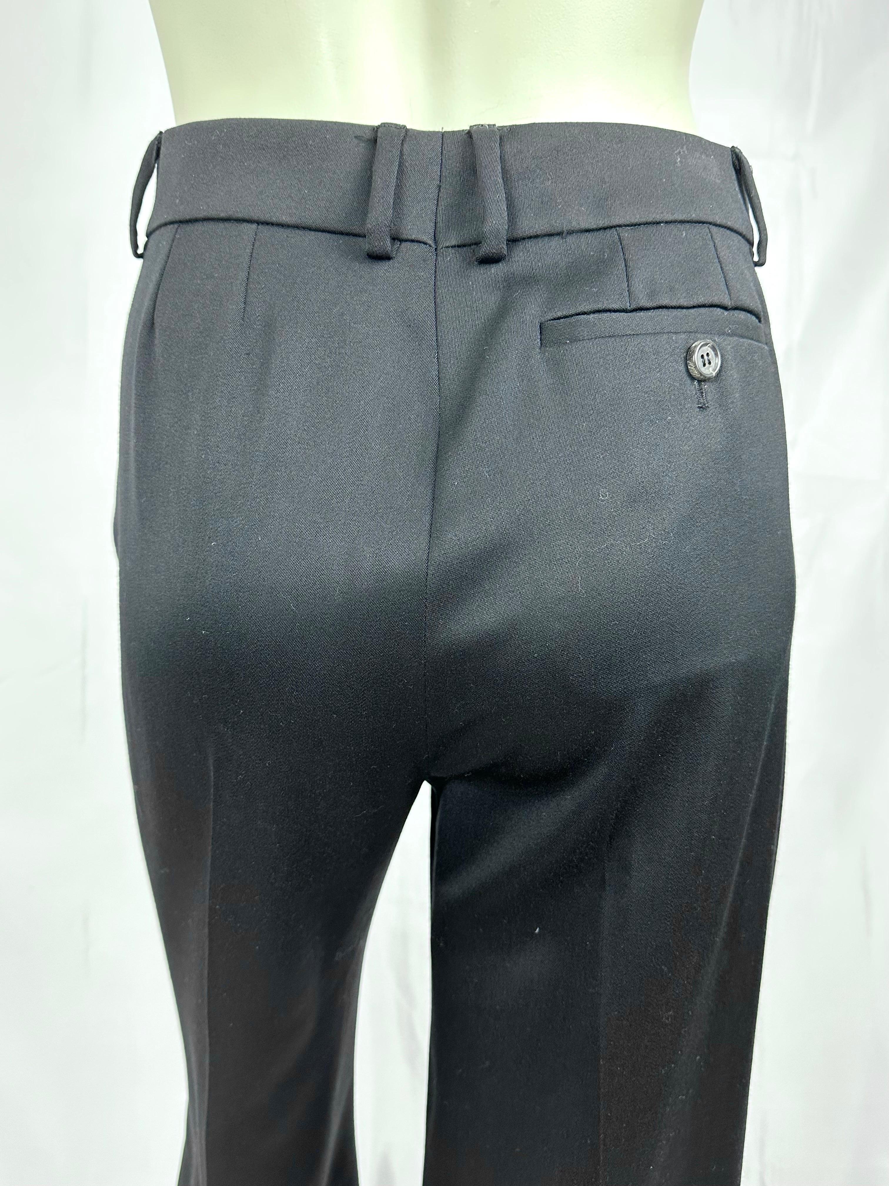 Vintage Ysl-Hose von Tom Ford aus schwarzer Wolle aus der Kollektion H/W 2003 im Angebot 1