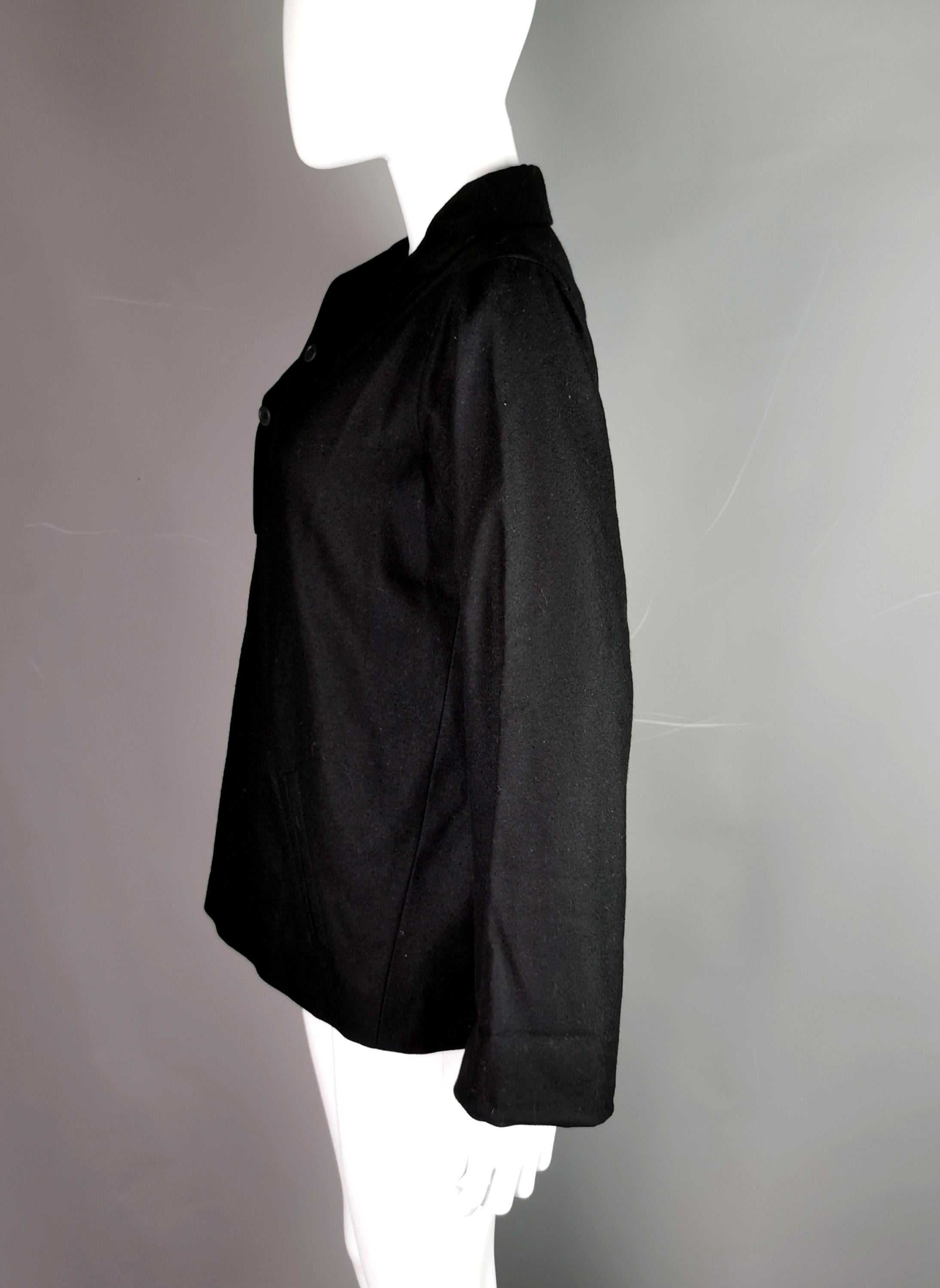Vintage YSL Rive Gauche black smock style top, Blouse  For Sale 3