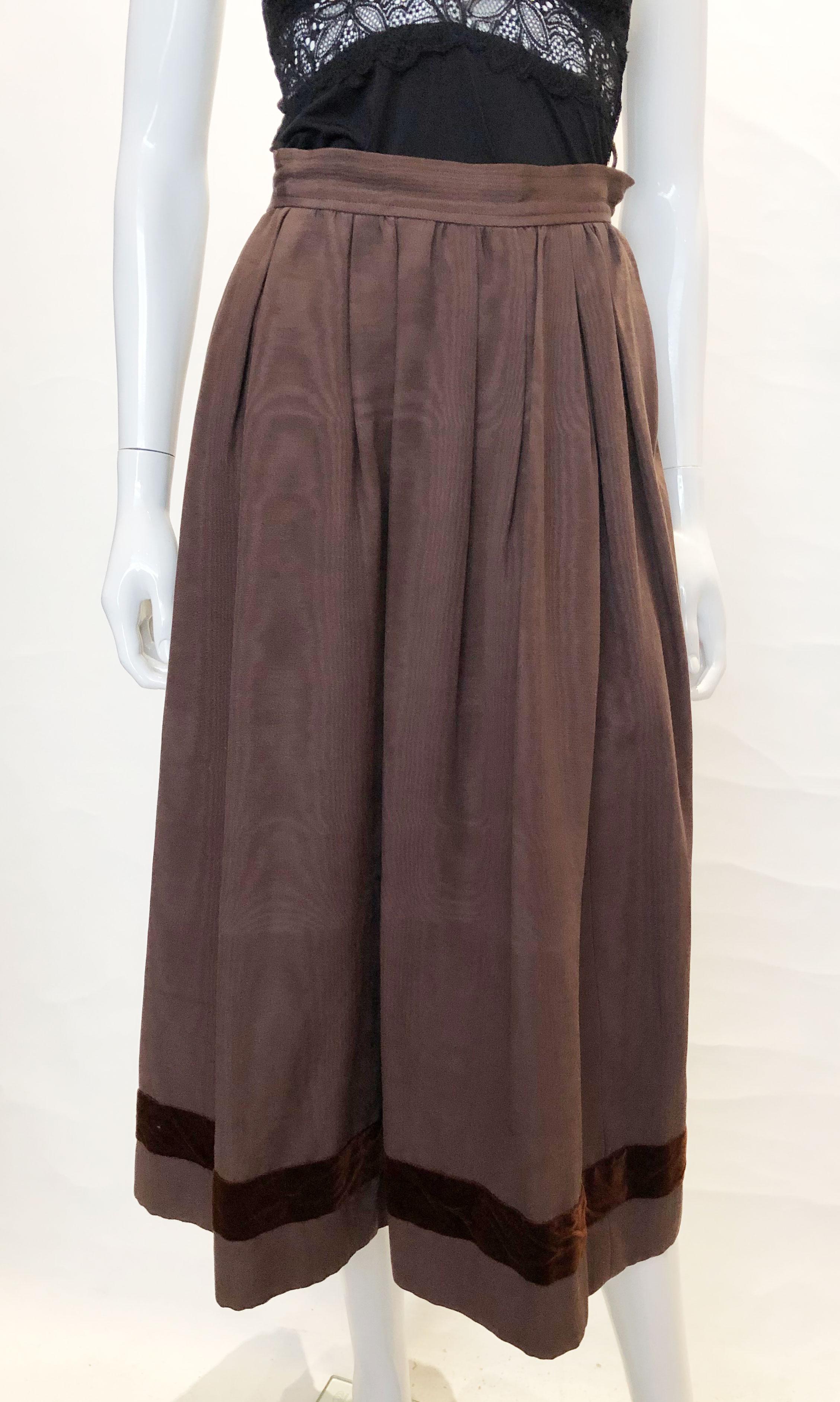 Black Vintage YSL Rive Gauche Skirt For Sale