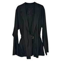 Vintage YSL SS10 Stefano Pilati era Fine Cashmere Wrap Blazer IT 50 US 40 Belted