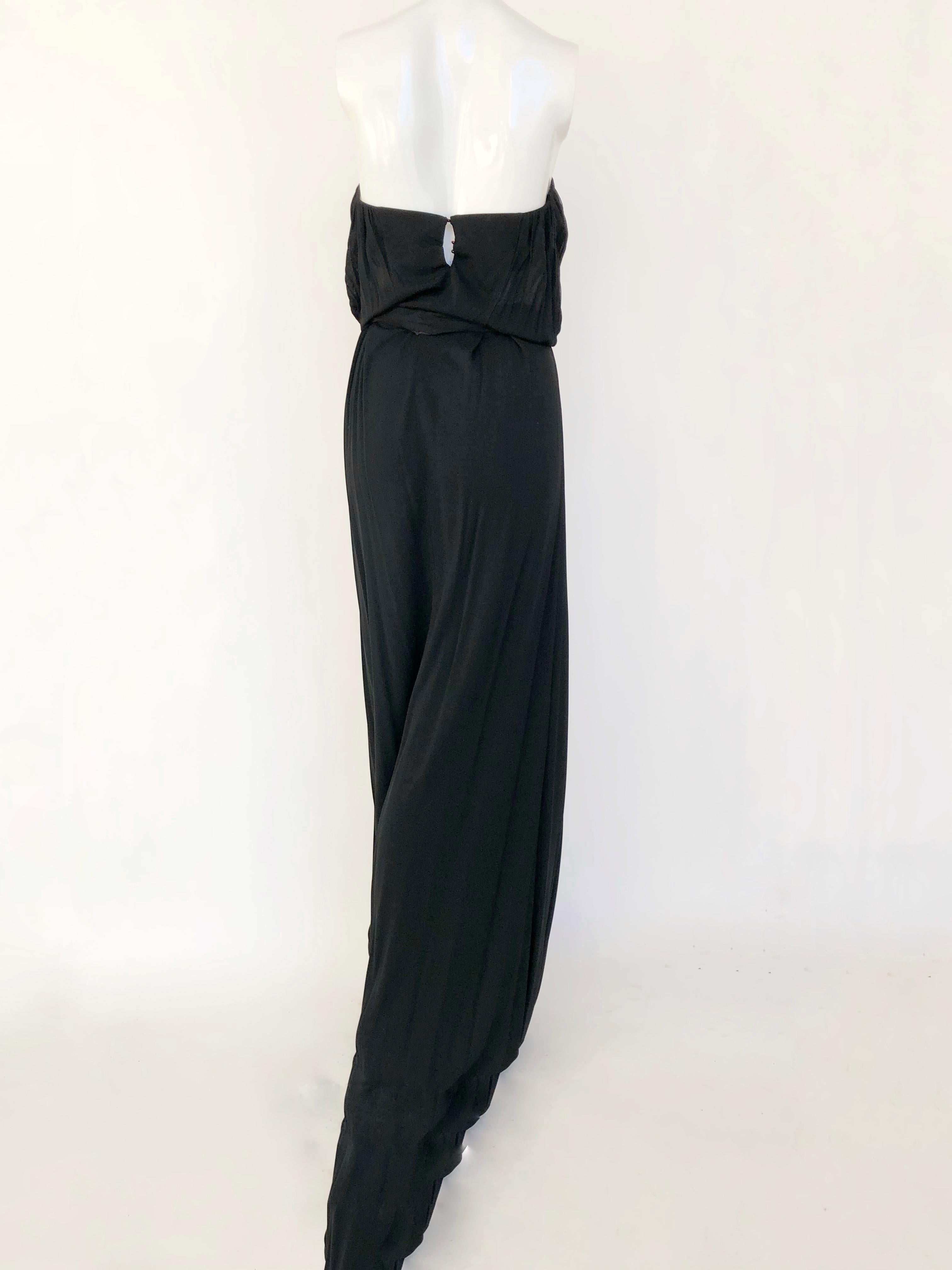 Black Vintage YSL strapless gown For Sale