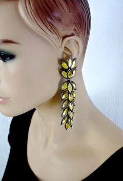 Vintage YSL Yves Saint Laurent by Robert Goossens Citrine Wheat Long Articulated