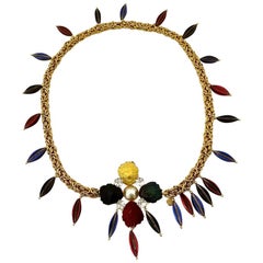 Used YSL Yves Saint Laurent by Robert Goossens Flower Charm Necklace Belt