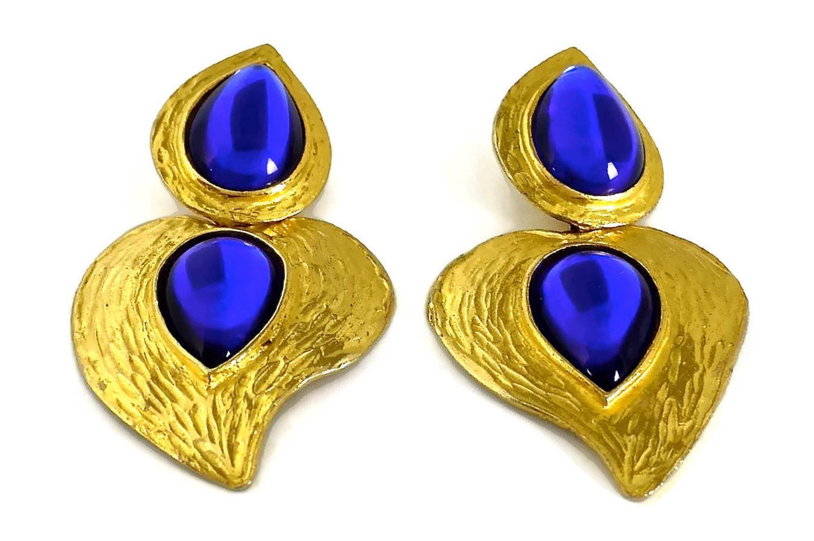 ysl vintage heart earrings