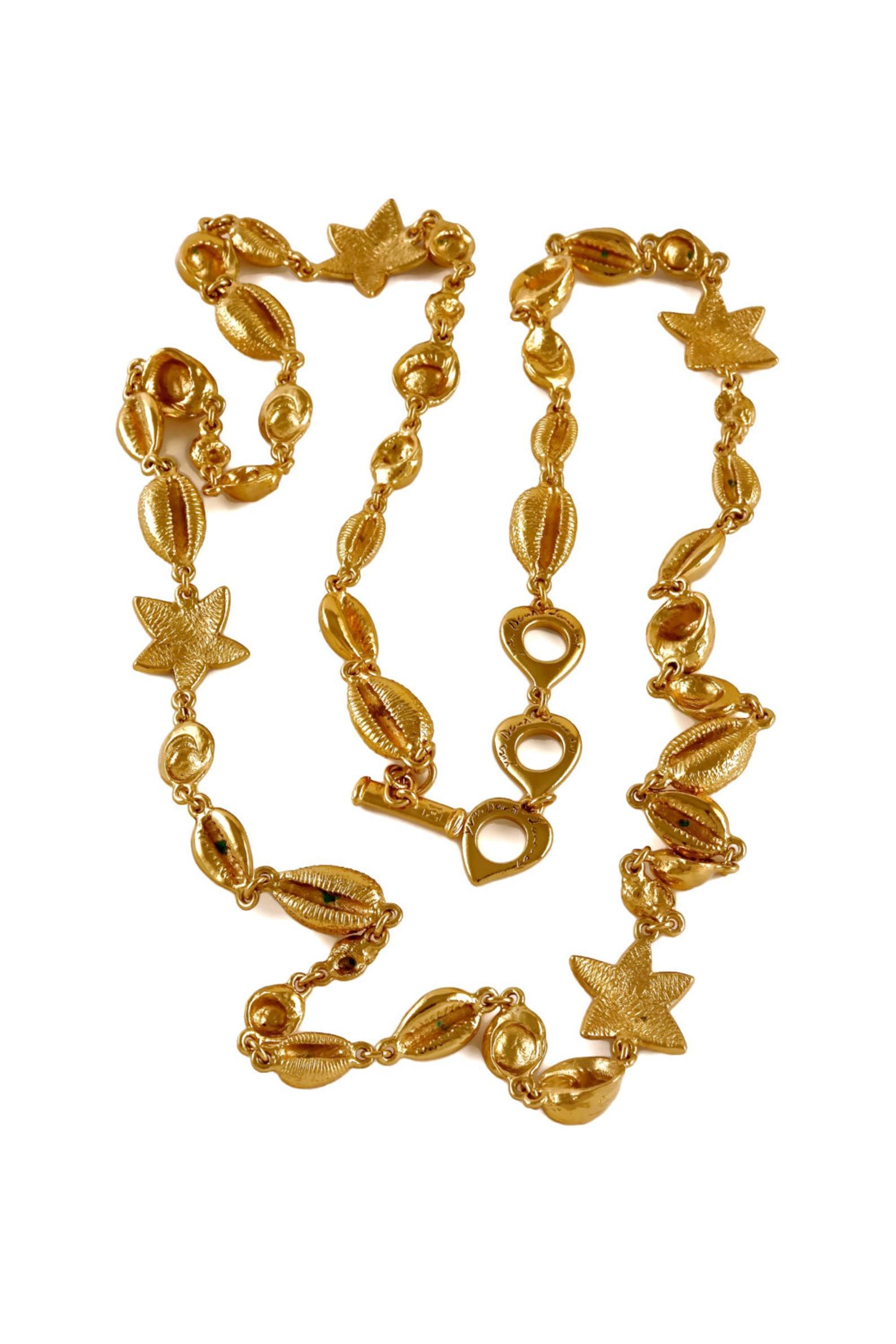 Vintage YSL Yves Saint Laurent by Robert Goossens Sea Shells Textured Necklace For Sale 1