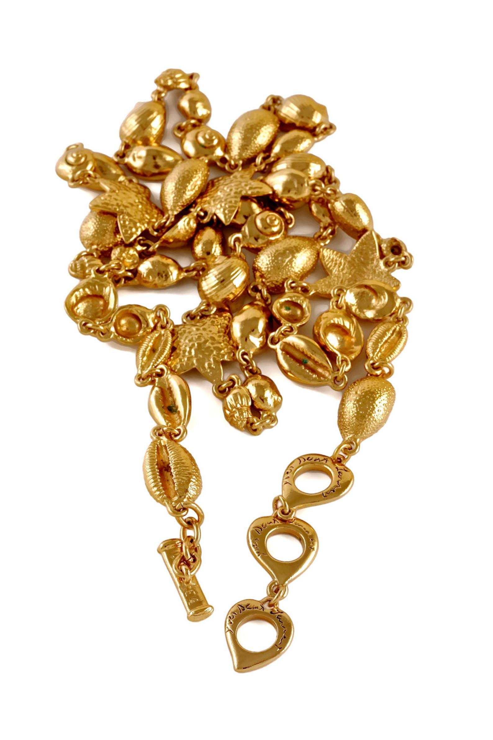 Vintage YSL Yves Saint Laurent by Robert Goossens Sea Shells Textured Necklace For Sale 2