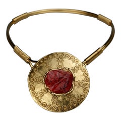 Vintage YSL Yves Saint Laurent by ROBERT GOOSSENS Stone Choker Necklace