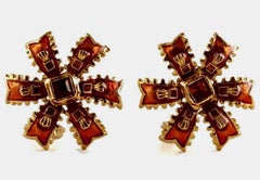 Vintage YSL Yves Saint Laurent Enamel Ribbon Rhinestone Earrings