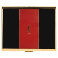 Vintage “YSL” Yves Saint Laurent Large Gold Plated Retro Cigarette Case Circa 70