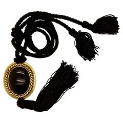 Vintage YSL Yves Saint Laurent Onyx Tassel Russian Collection Necklace