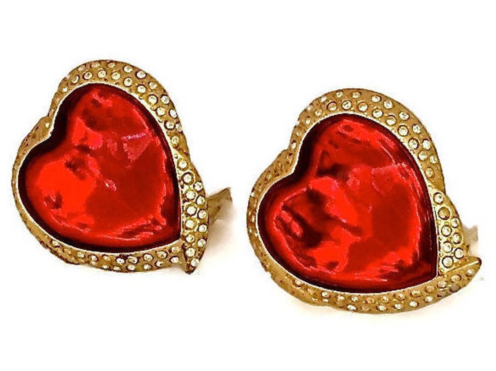 yves saint laurent heart earrings