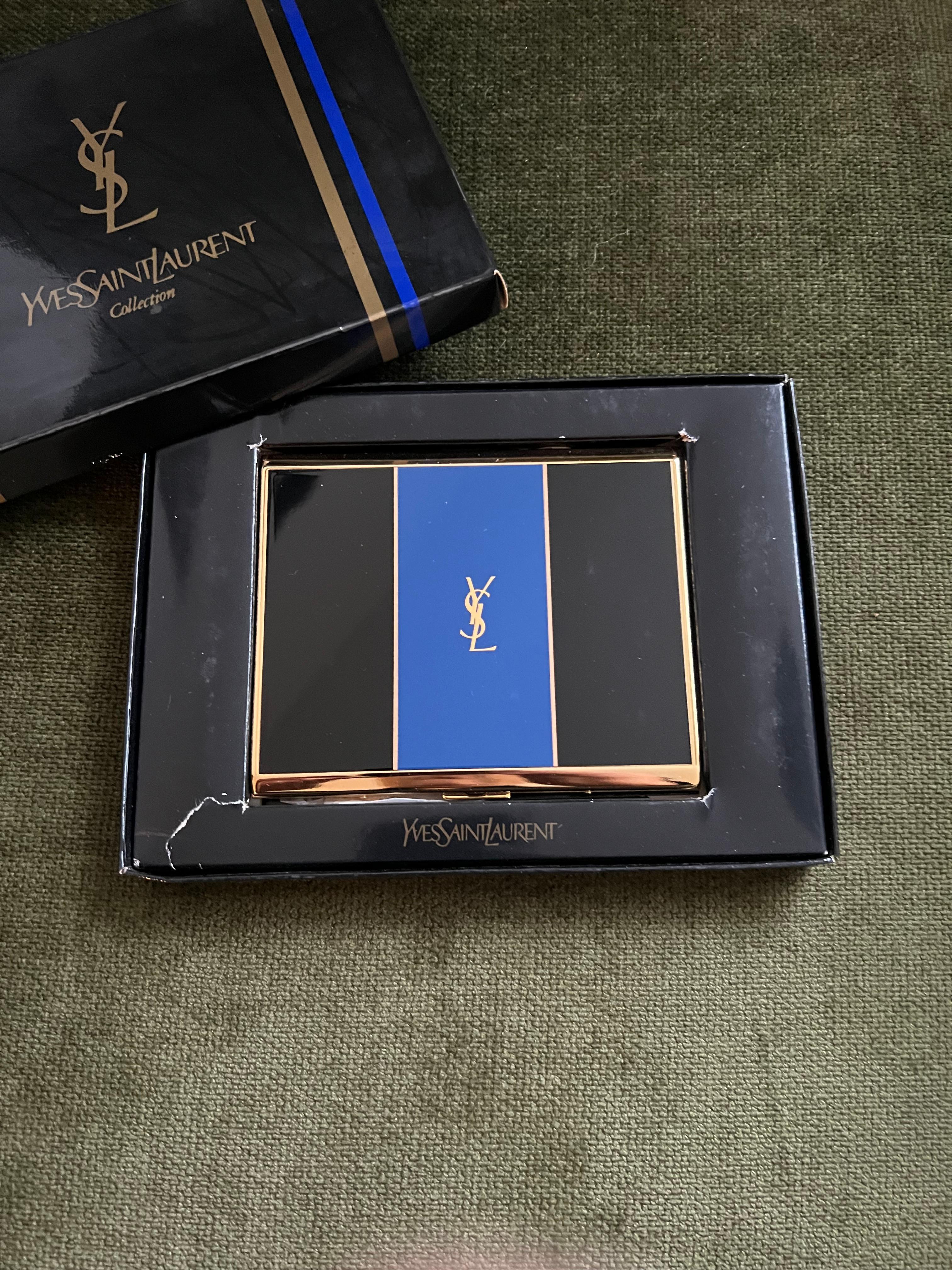 Vintage “YSL” Yves Saint Laurent Retro Cigarette Case, Circa 1980s Original Case For Sale 10