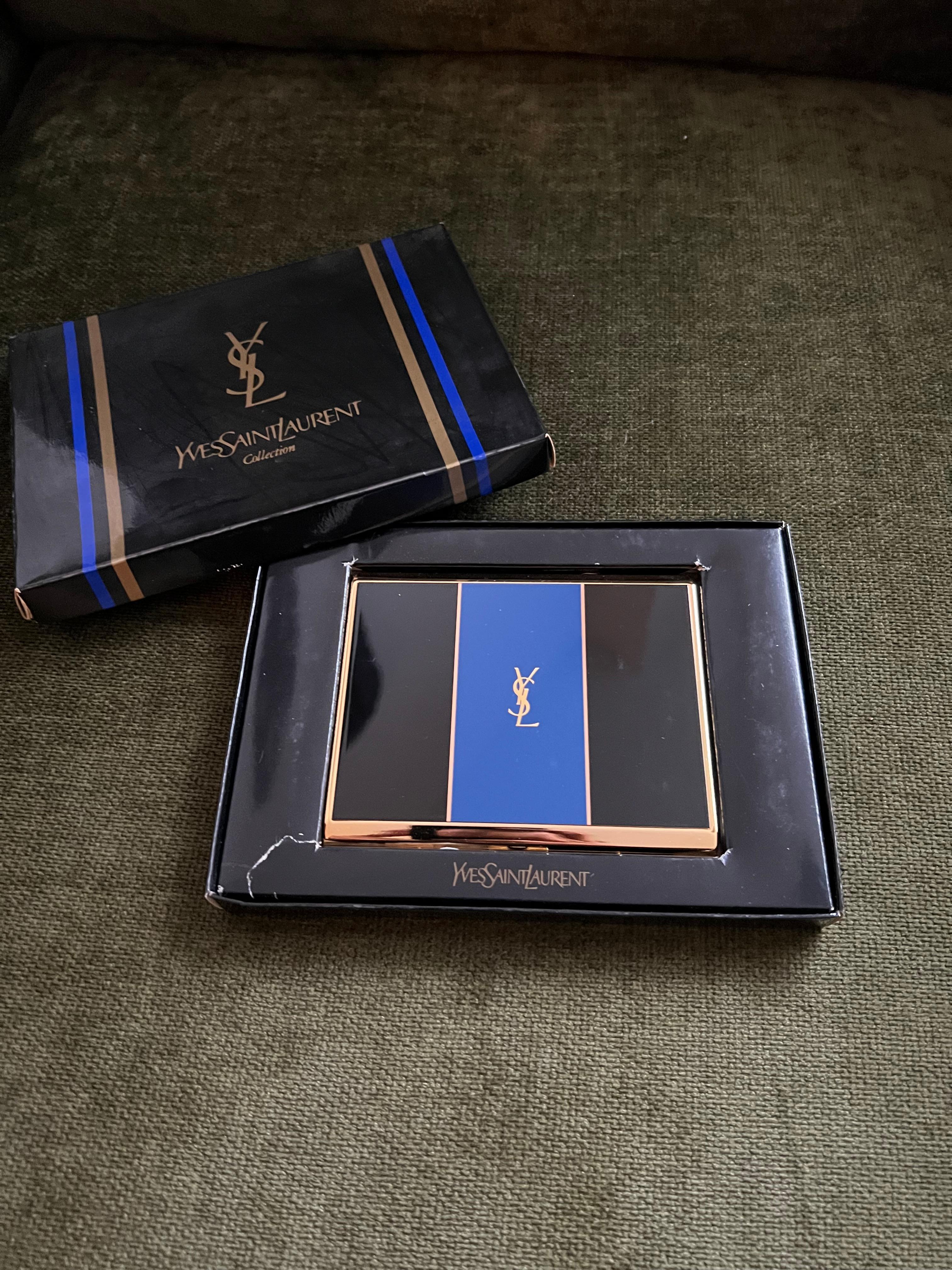 Vintage “YSL” Yves Saint Laurent Retro Cigarette Case, Circa 1980s Original Case For Sale 11