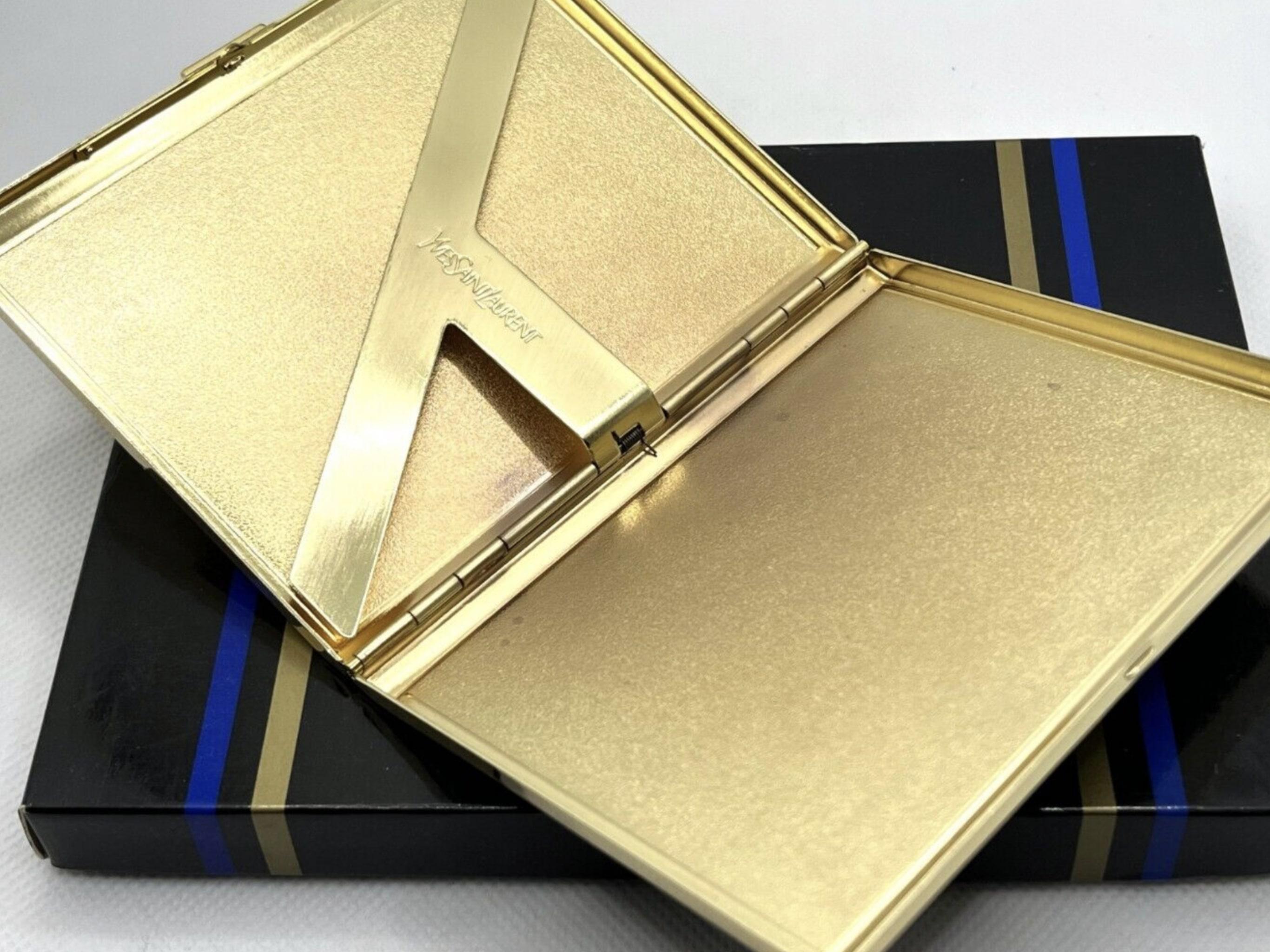 Vintage “YSL” Yves Saint Laurent Retro Cigarette Case, Circa 1980s Original Case For Sale 3
