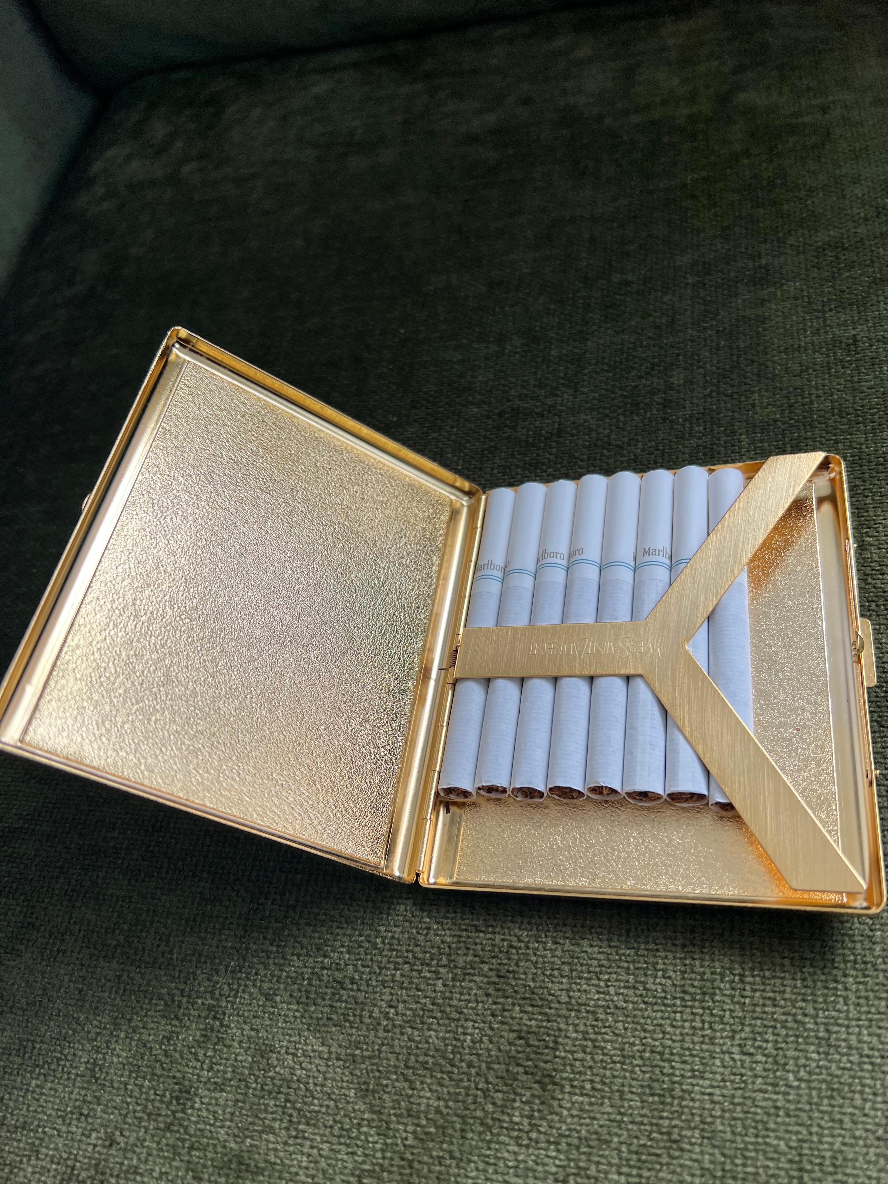 Vintage “YSL” Yves Saint Laurent Retro Cigarette Case & Dunhill Lighter Set 5